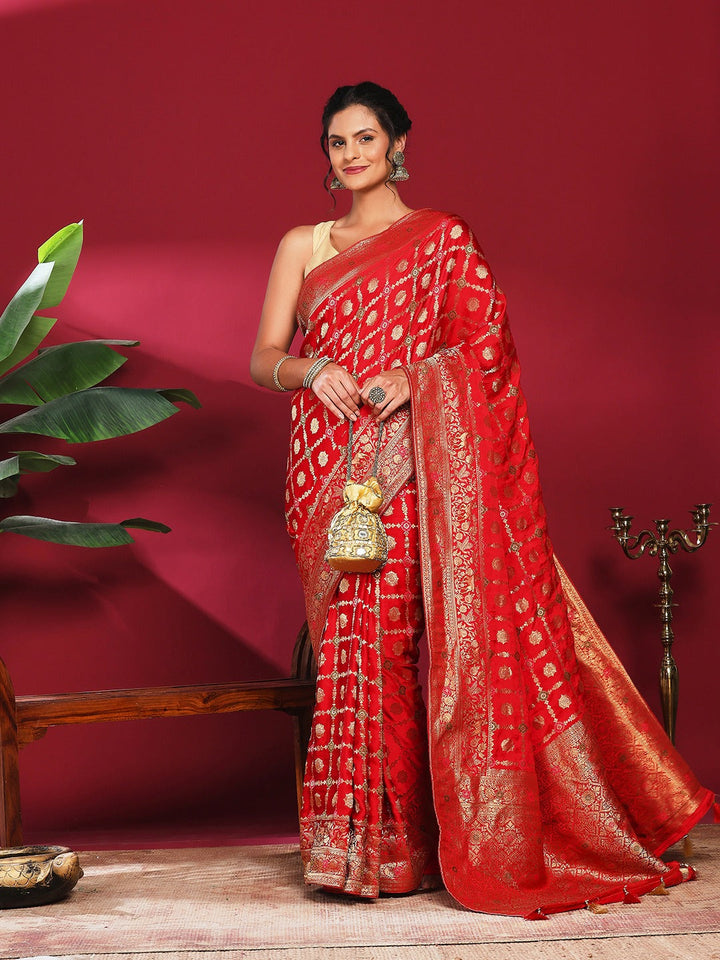 Woven Design Satin Saree