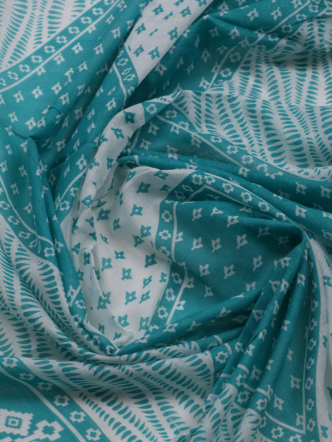 Printed Cotton Blend Unstitched Suit With Dupatta