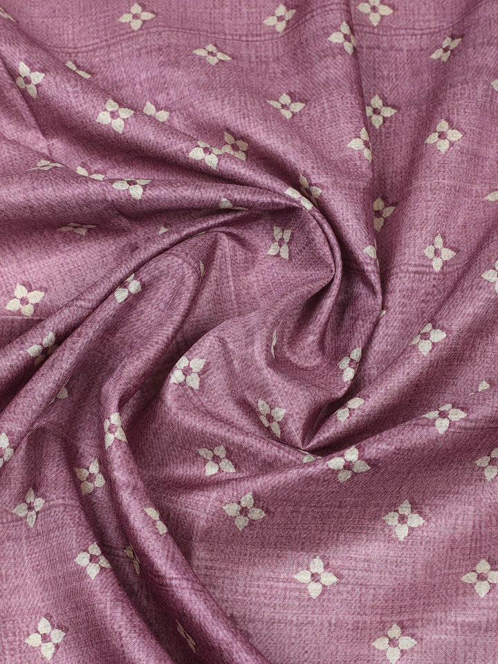 Embroidered Chanderi Unstitched Suit With Pant &amp; Dupatta