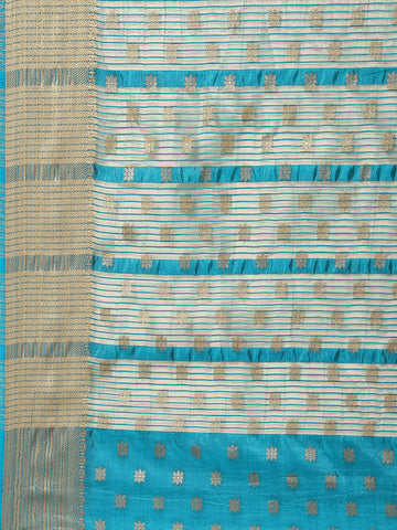 Zari Border Booti Woven Handloom Saree