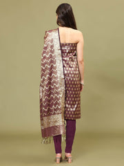 Woven Chanderi Unstitched Suit With Dupatta