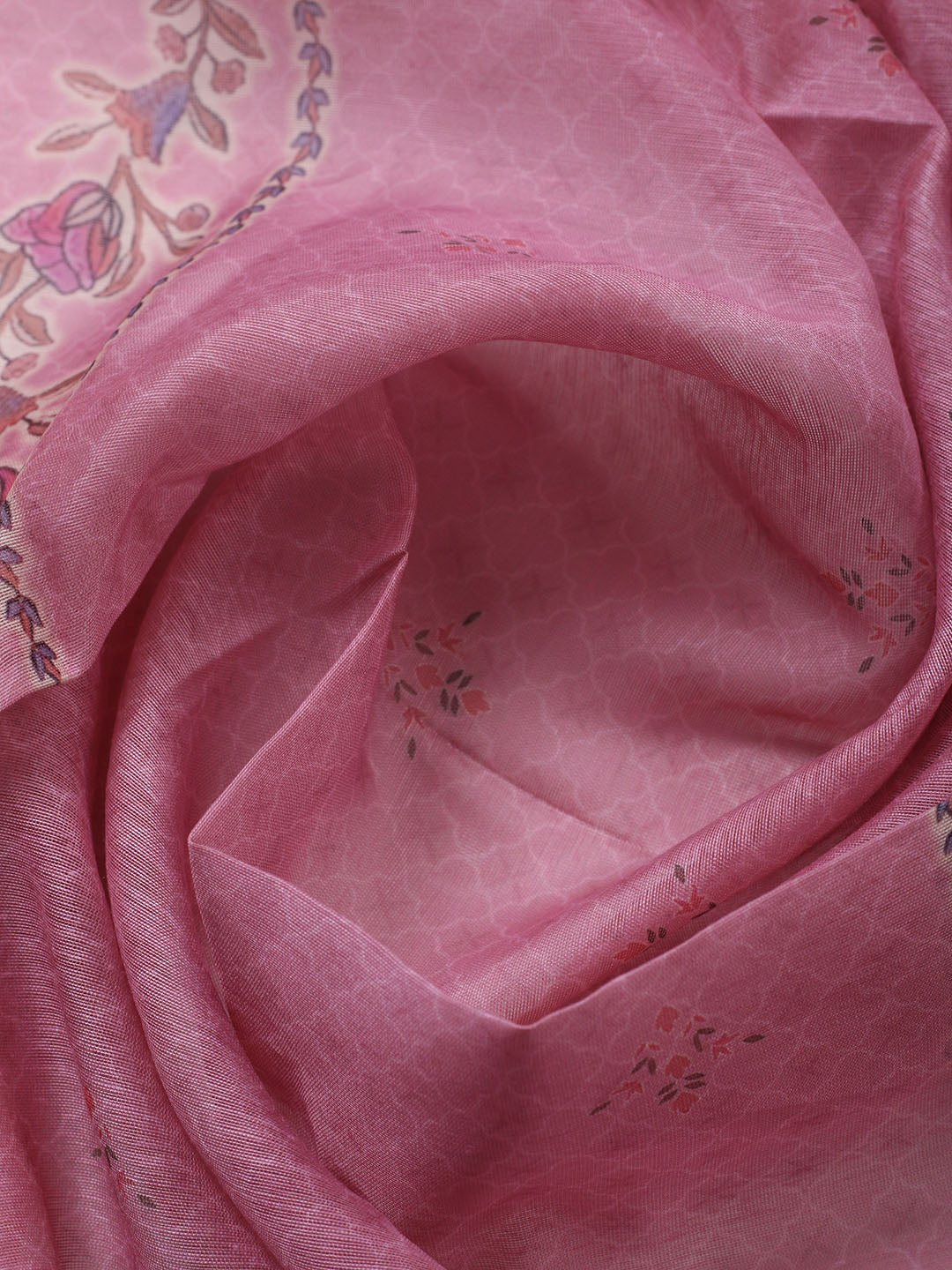 Embellished Chanderi Unstitched Suit With Pant &amp; Dupatta