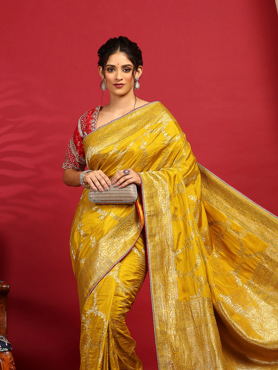 Embroidered Dola Silk Saree