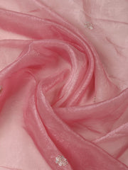 Embroidered Organza Unstitched Suit With Pant & Dupatta