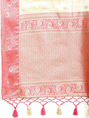 Plain Zari Border Banarasi Woven Saree