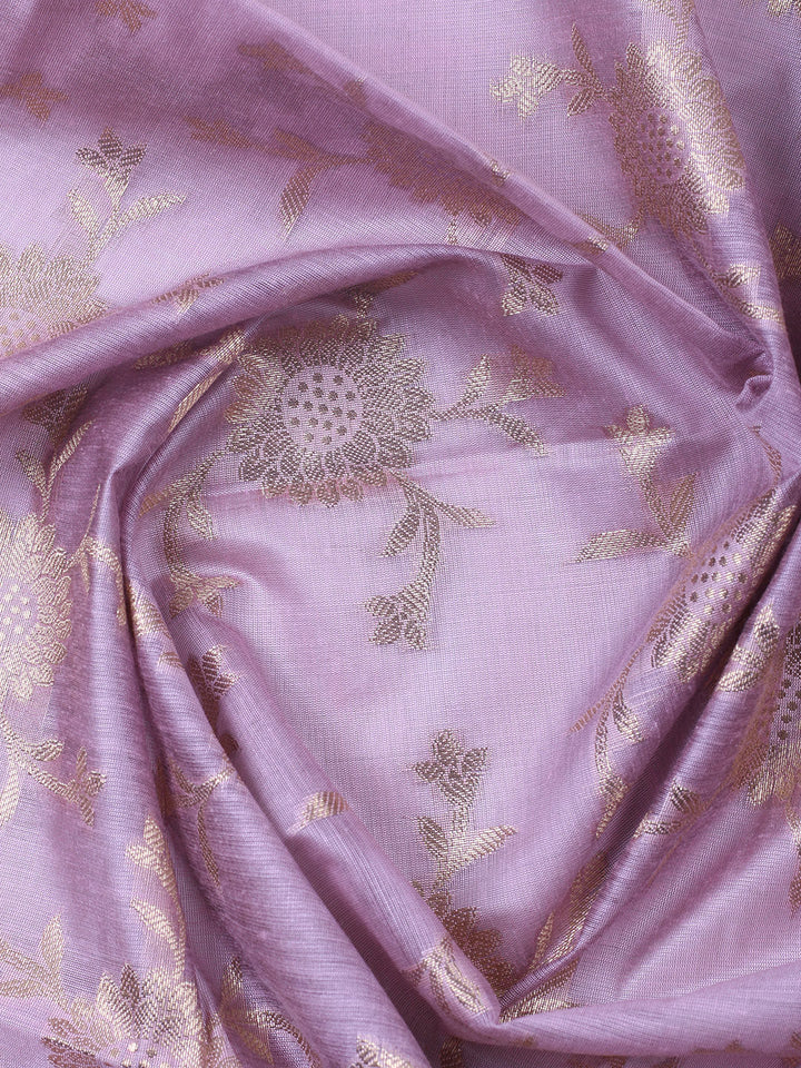 Woven Design Chanderi Unstitched Suit With Pant &amp; Dupatta