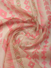 Embroidered Linen Blend Unstitched Suit With Pant & Dupatta