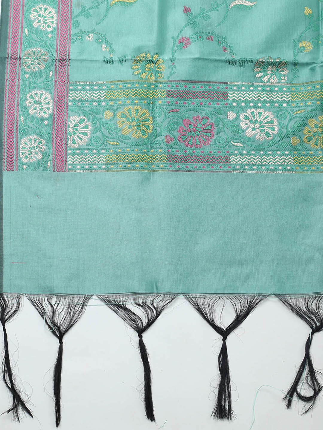 Woven Design Chanderi Unstitched Suit With Pant &amp; Dupatta