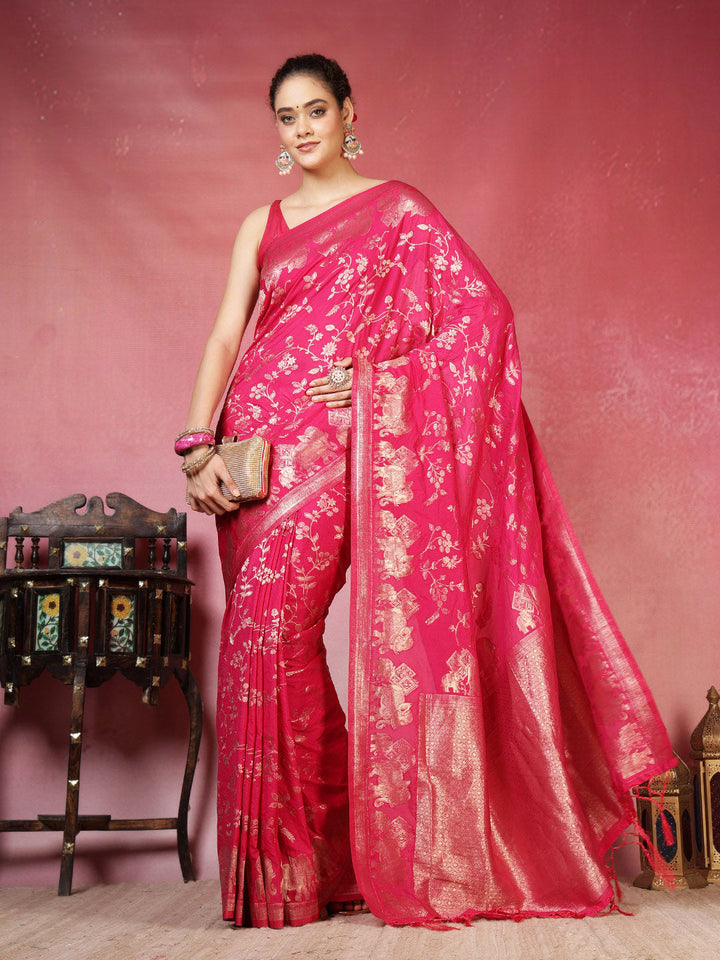 Embroidered Crepe Saree