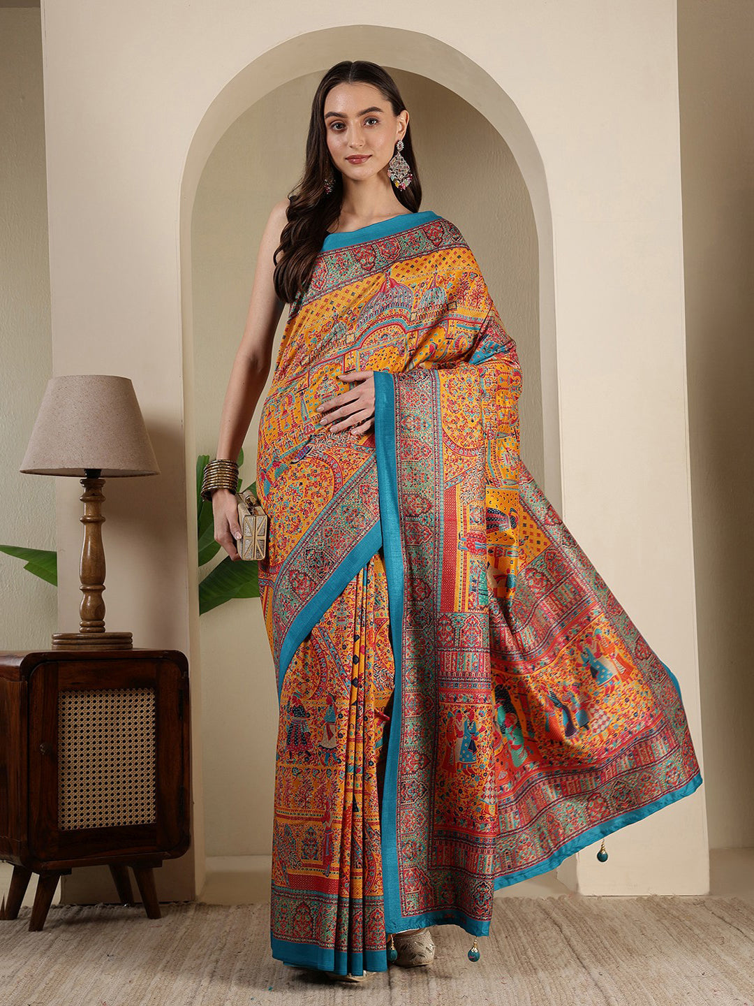 Digital Printed Art Silk Saree