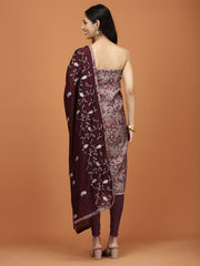 Paisley Printed Cotton Unstitched Suit Piece With Dupatta