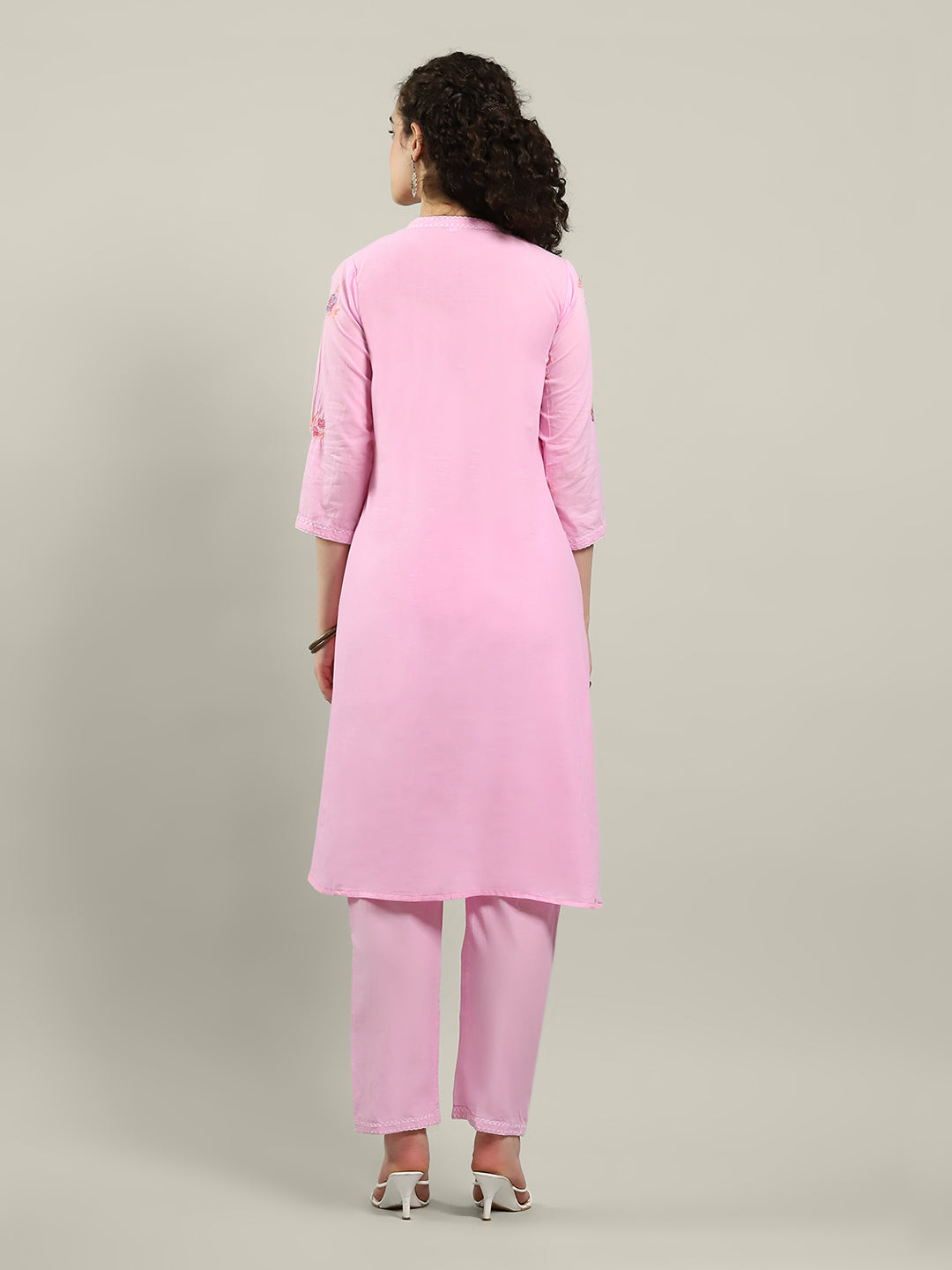 Printed Cotton Blend Kurta With Pants
