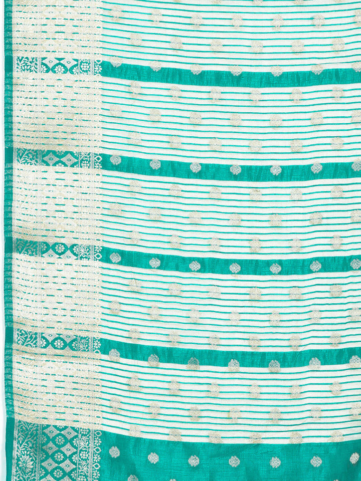 Zari Border Booti Art Silk Woven Saree