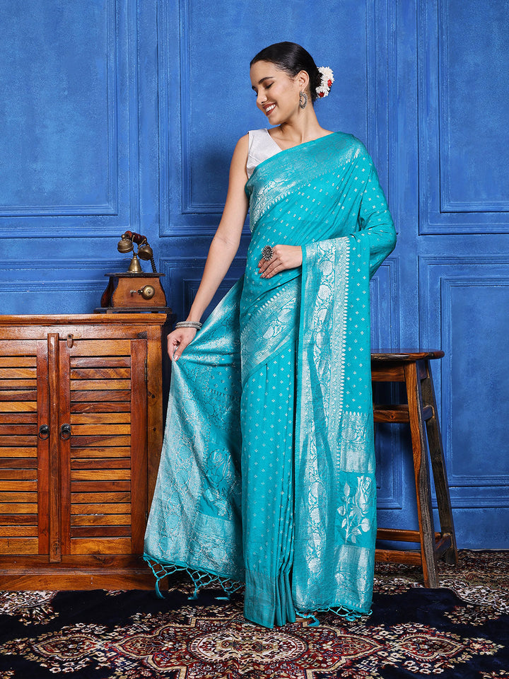 Zaari Jaal Crepe Saree