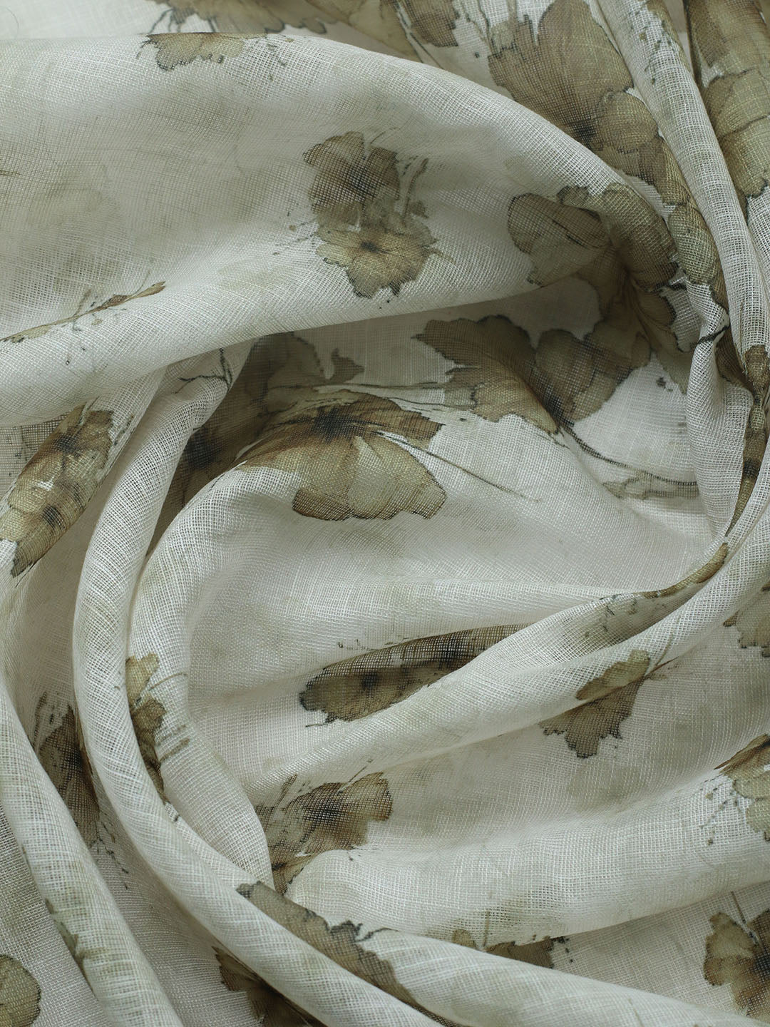 Embroidered Linen Blend Unstitched Suit With Pant &amp; Dupatta