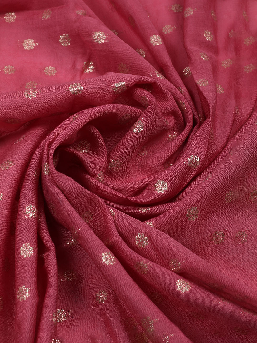 Neck Embroidered Chanderi Unstitched Suit With Dupatta