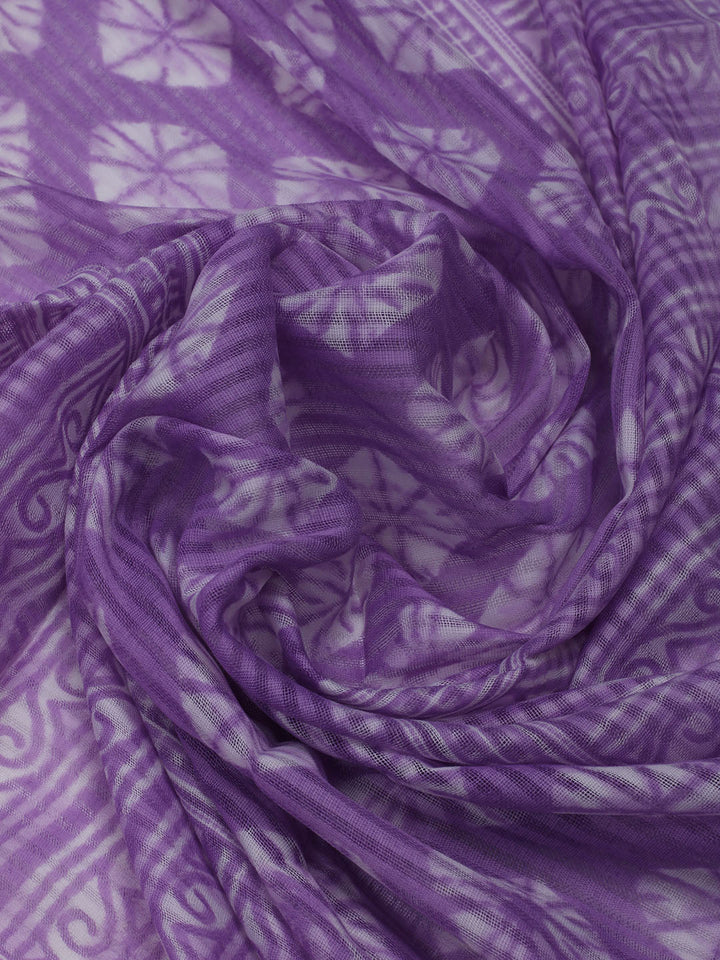 Printed Cotton Blend Unstitched Suit With Dupatta