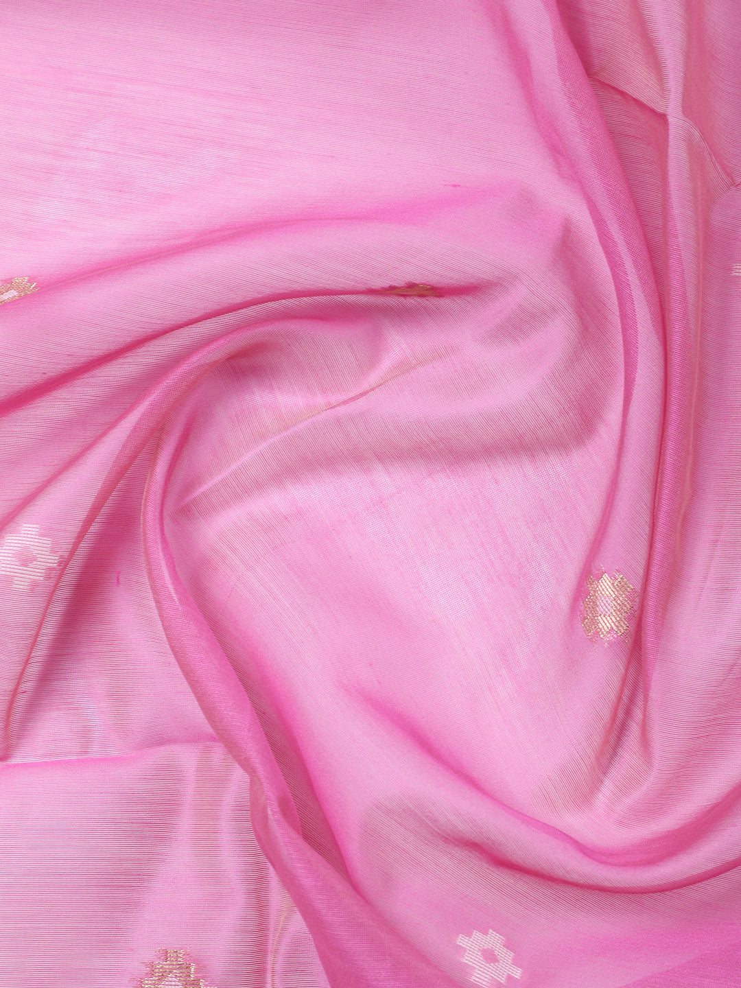 Printed Chanderi Unstitched Suit With Pant &amp; Dupatta