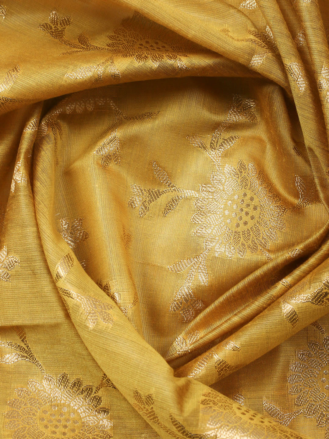 Woven Design Chanderi Unstitched Suit With Pant Dupatta
