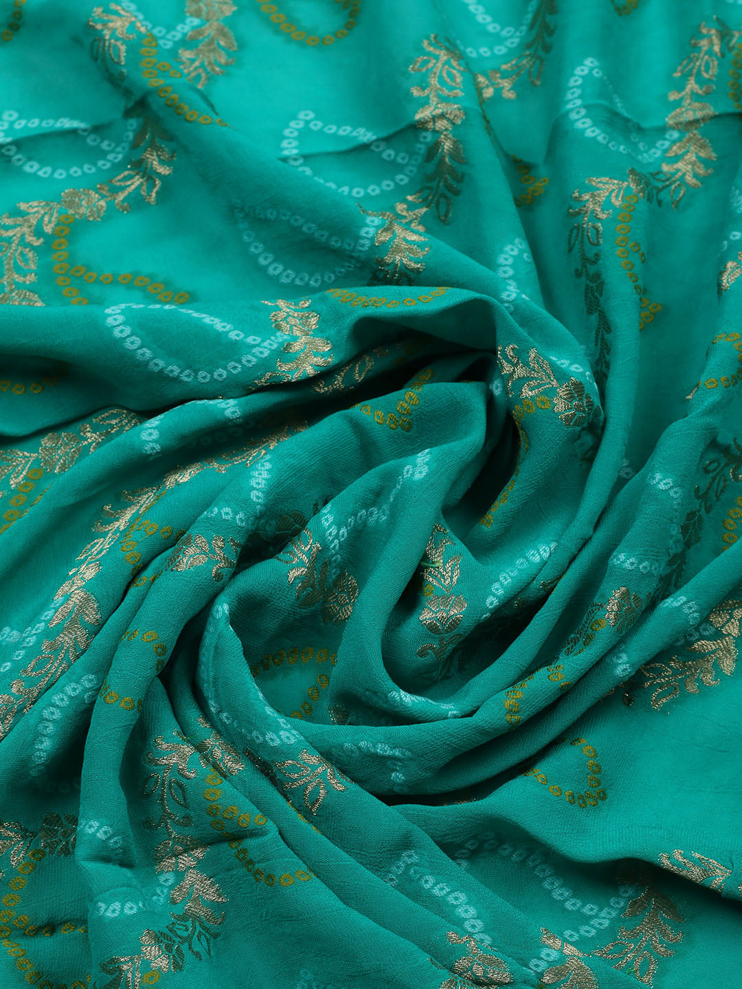 Embroidered Georgette Unstitched Suit With Pant &amp; Dupatta