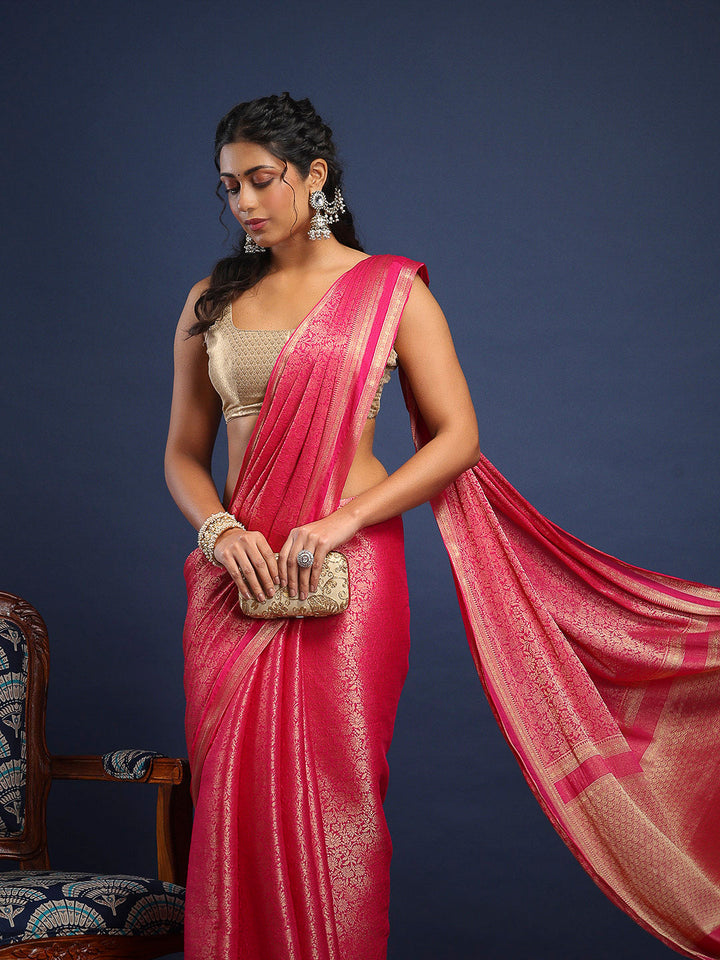 Plain Crepe Saree