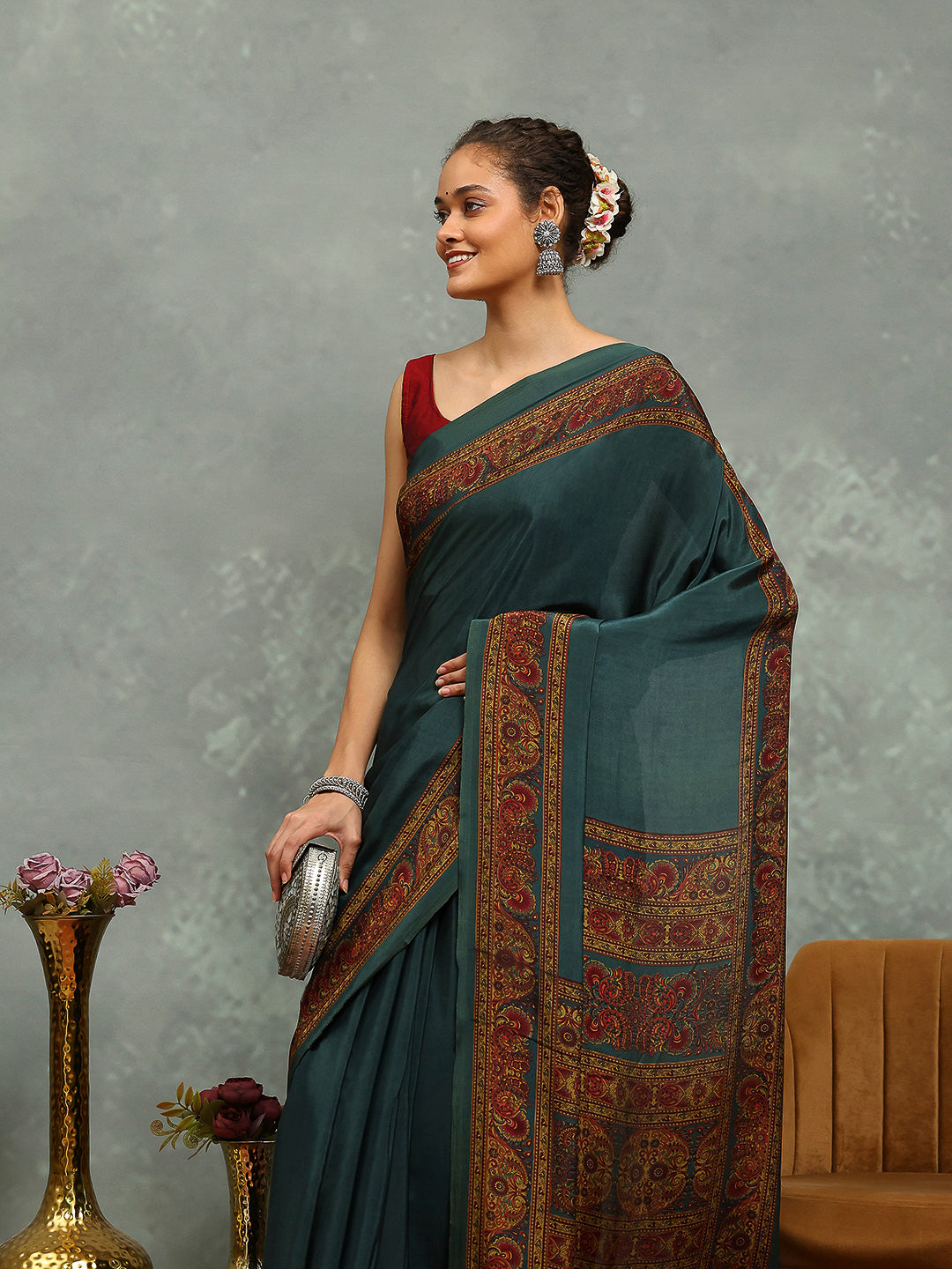 Digital Printed Crepe Saree