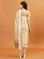 Woven Tissue Unstitched Suit Piece With Dupatta