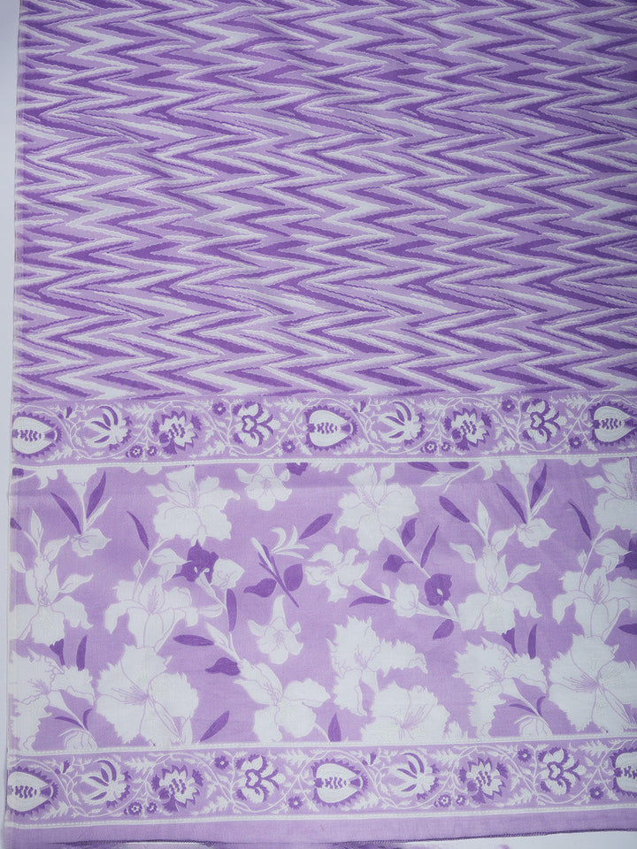 Printed Cotton Kurta With Pant &amp; Dupatta