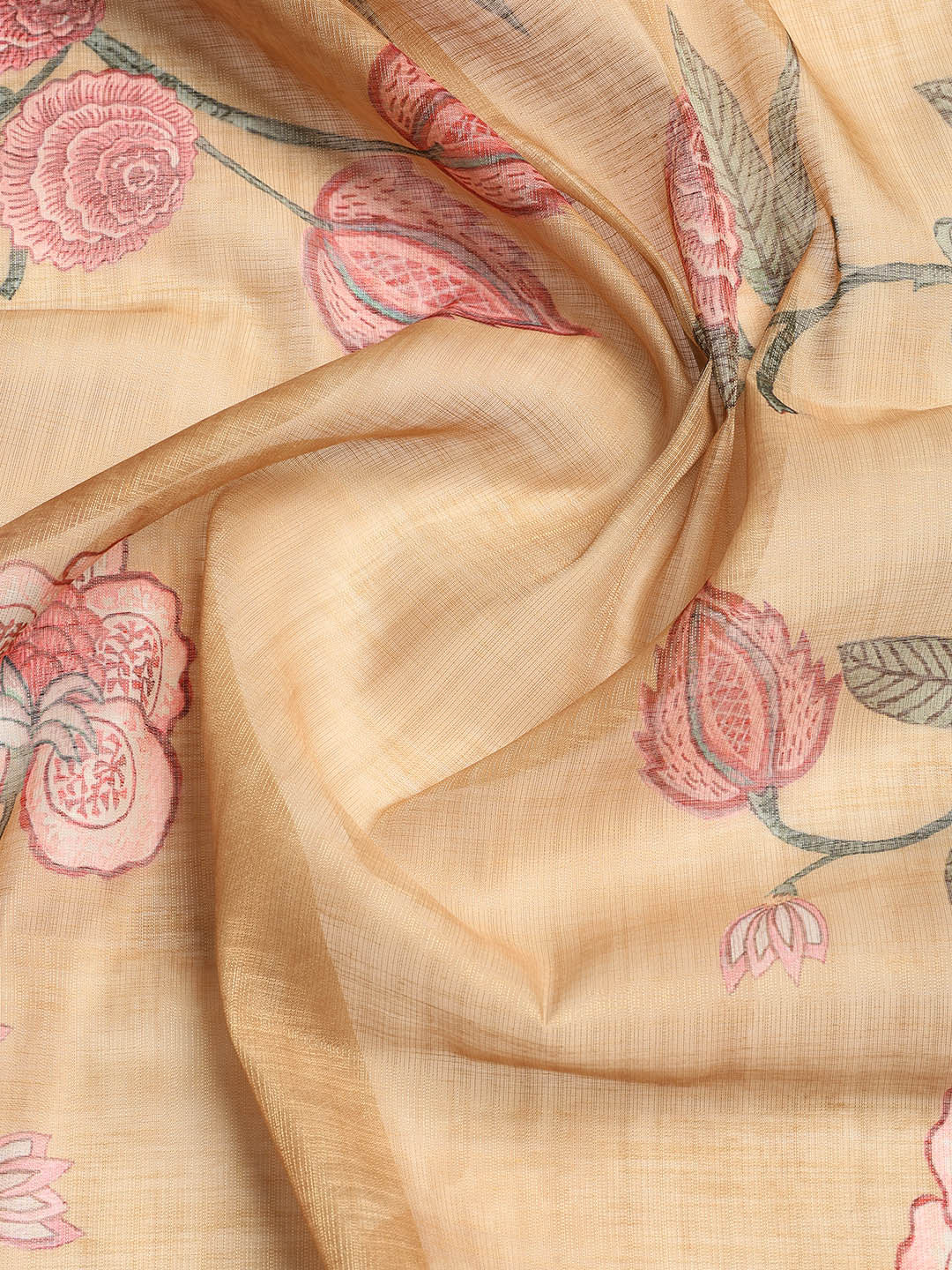 Neck Embroidered Chanderi Unstitched Suit With Dupatta