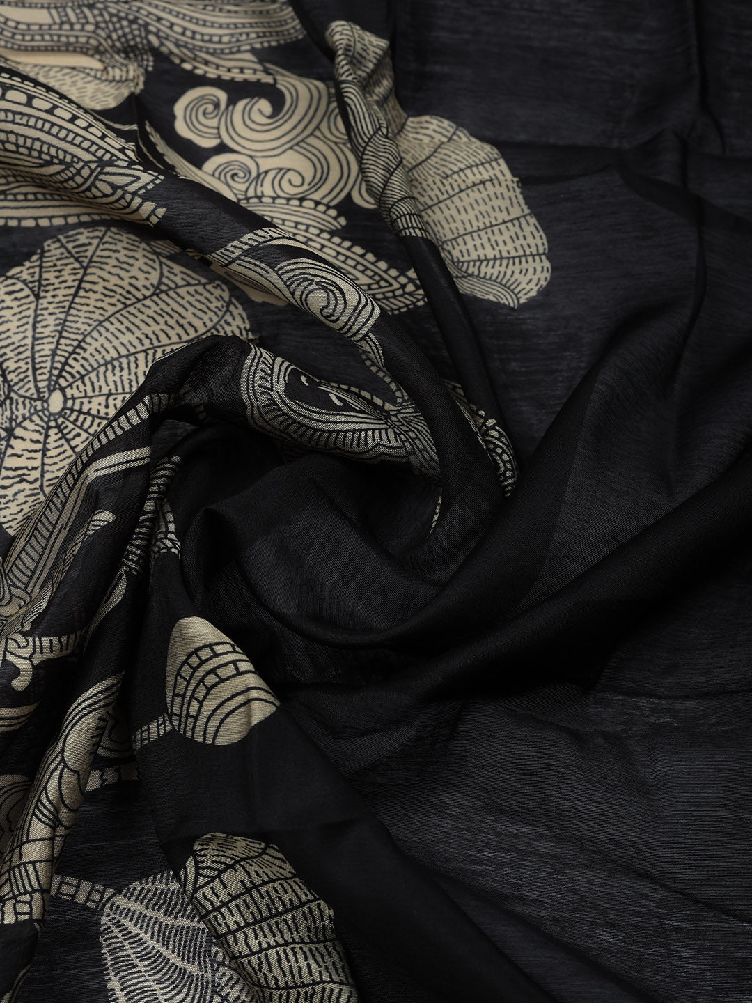Printed Chanderi Unstitched Suit With Pant &amp; Dupatta