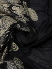 Printed Chanderi Unstitched Suit With Pant & Dupatta