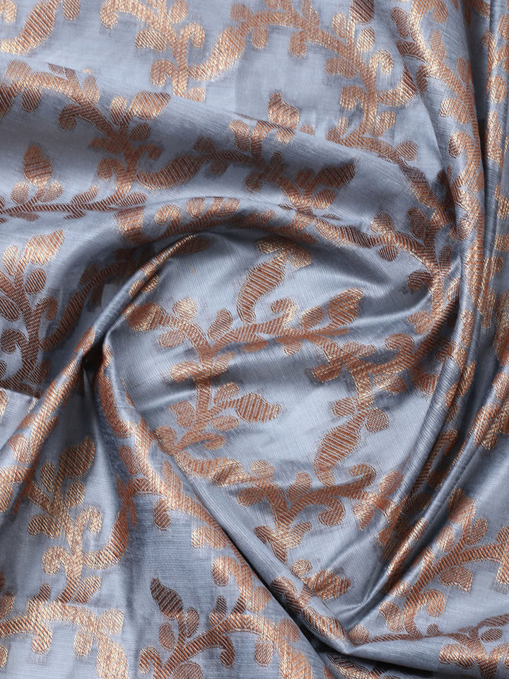 Banarasi Chanderi Unstitched Suit With Pant &amp; Dupatta