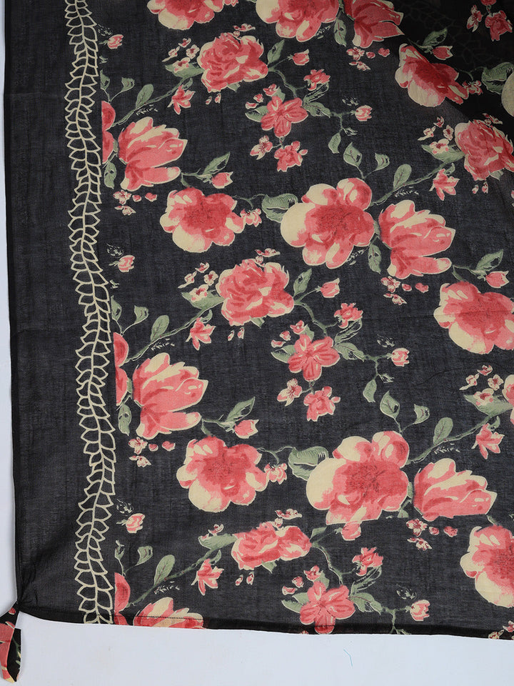 Printed Cotton Blend Kurta With Pant &amp; Dupatta
