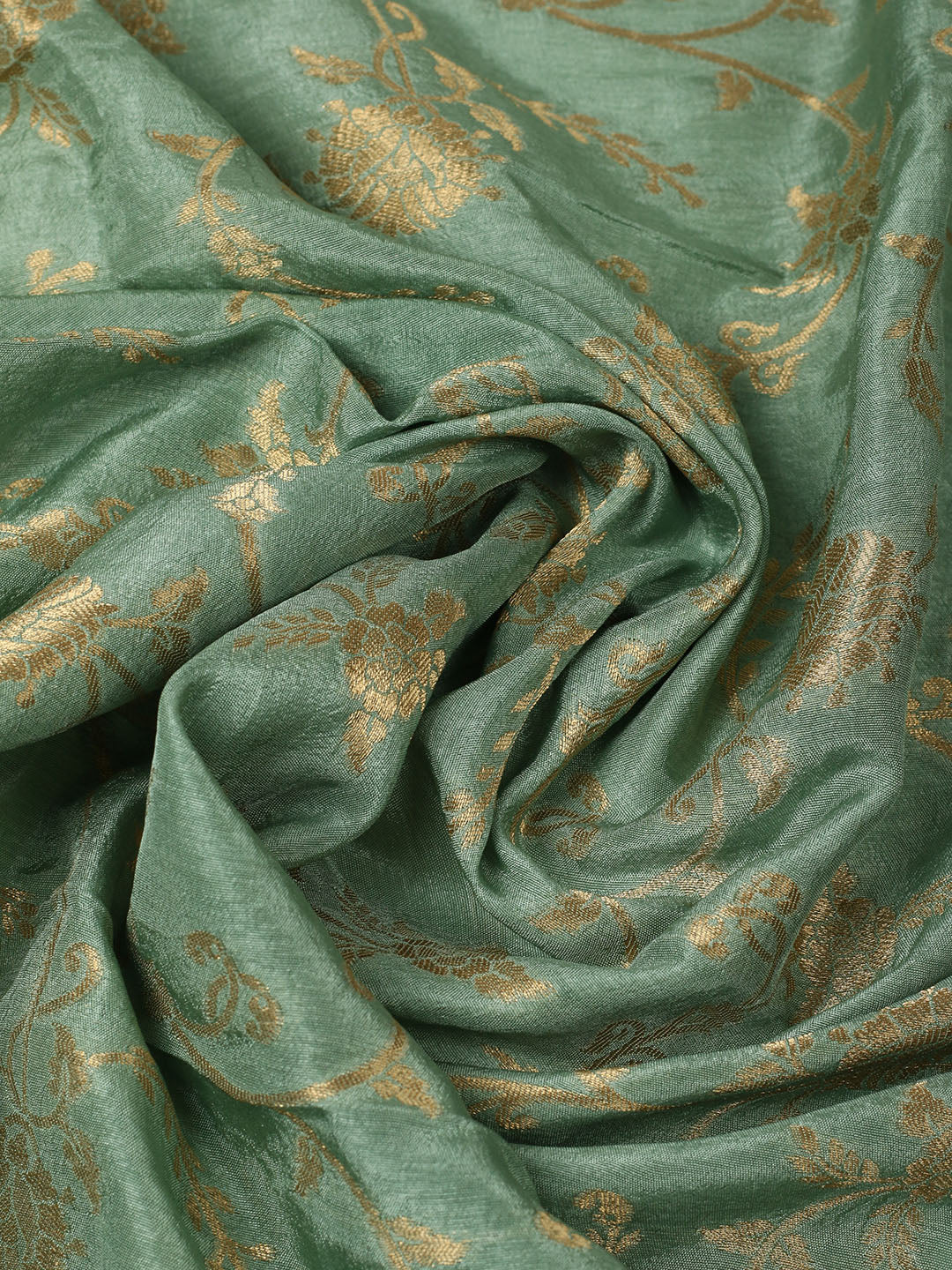 Embroidered Chanderi Unstitched Suit With Pant &amp; Dupatta