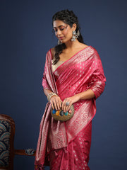 Woven Design Art Silk Unstitched Suit With Pant & Dupatta