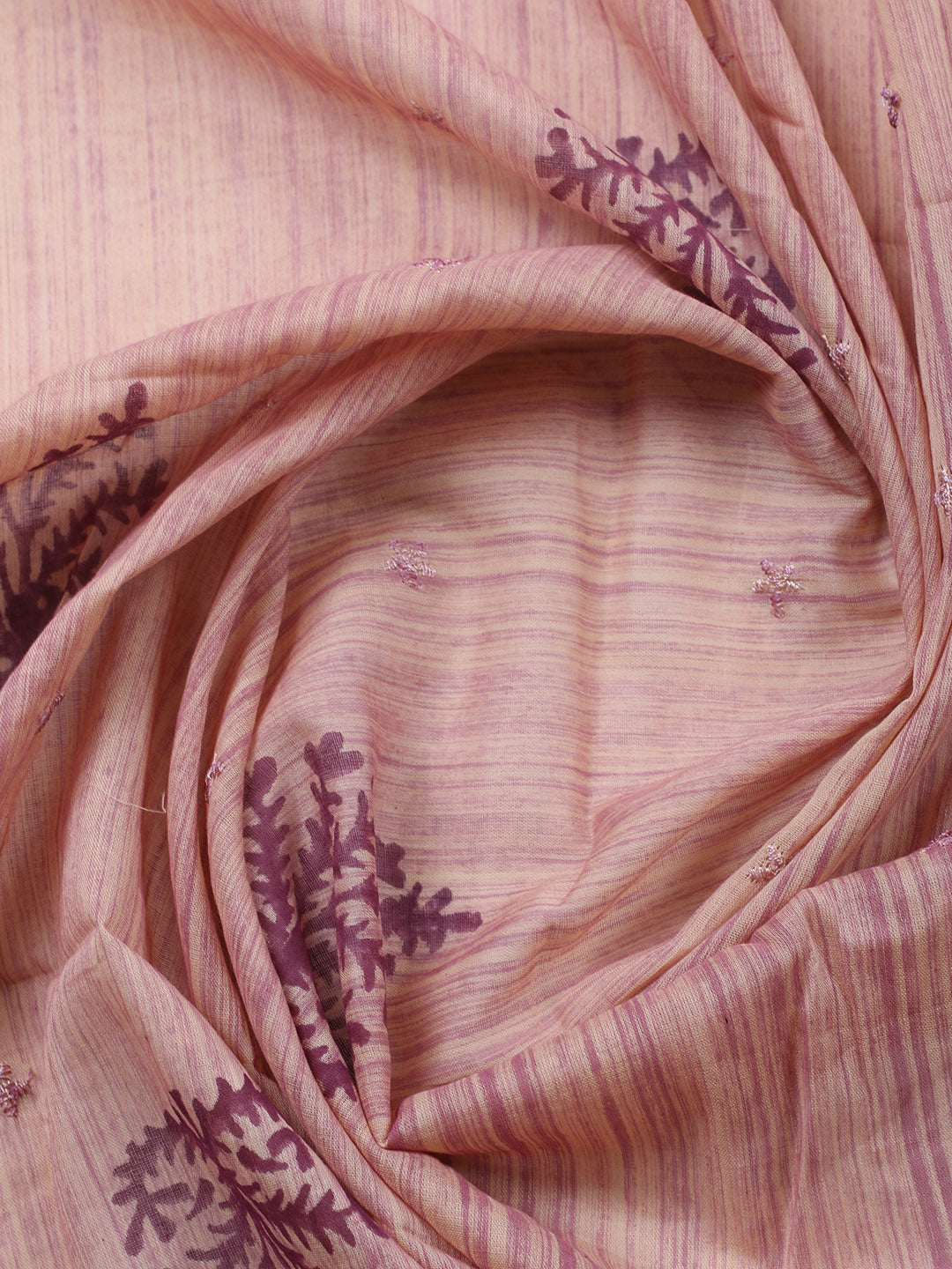 Embroidered Cotton Blend Unstitched Suit With Pant &amp; Dupatta