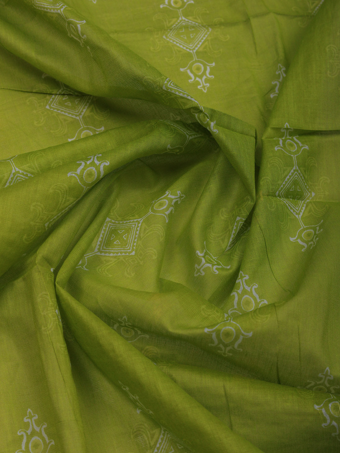 Printed Cotton Blend Unstitched Suit With Pant &amp; Dupatta