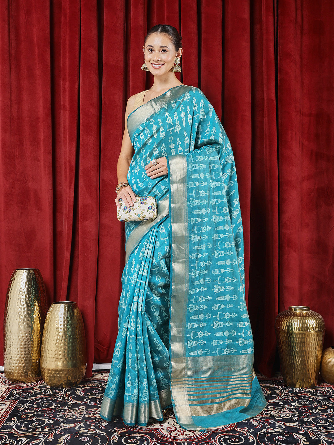 Digital Printed Art Silk Saree