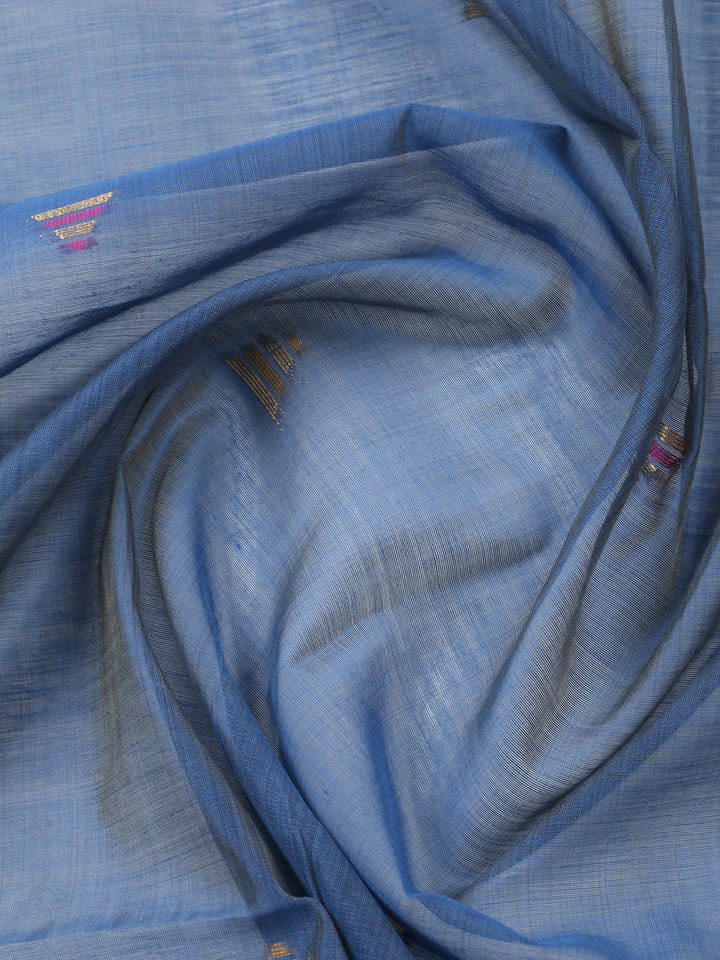 Printed Chanderi Unstitched Suit With Pant &amp; Dupatta