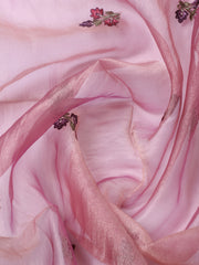 Embroidered Tissue Unstitched Suit With Pant & Dupatta