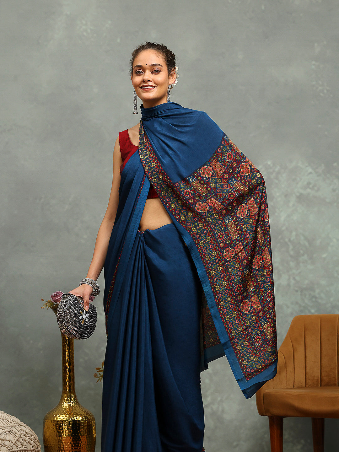 Digital Printed Crepe Saree
