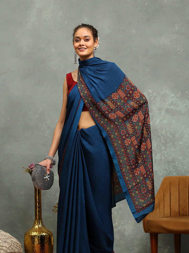 Digital Printed Crepe Saree