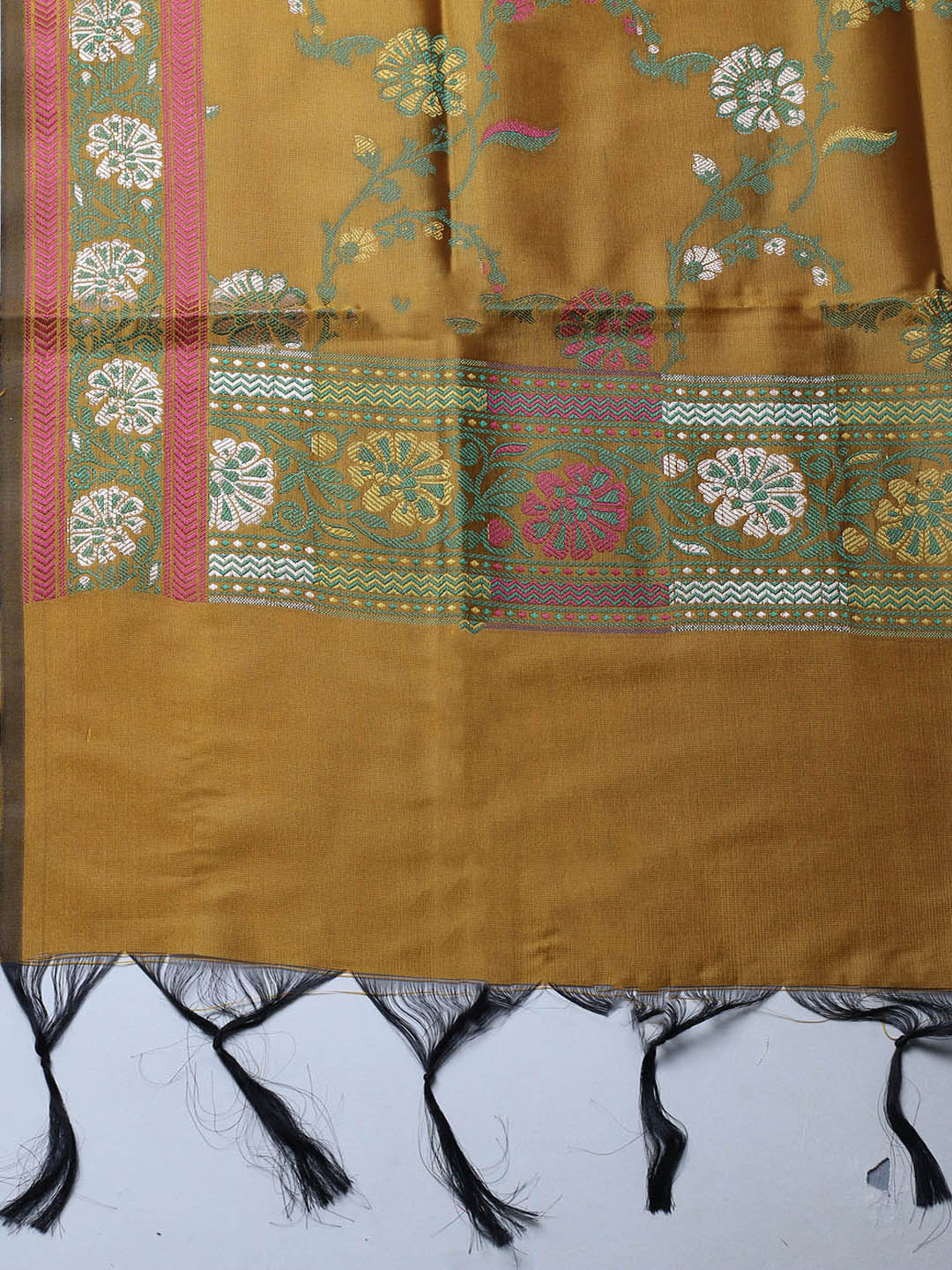 Woven Design Chanderi Unstitched Suit With Pant &amp; Dupatta