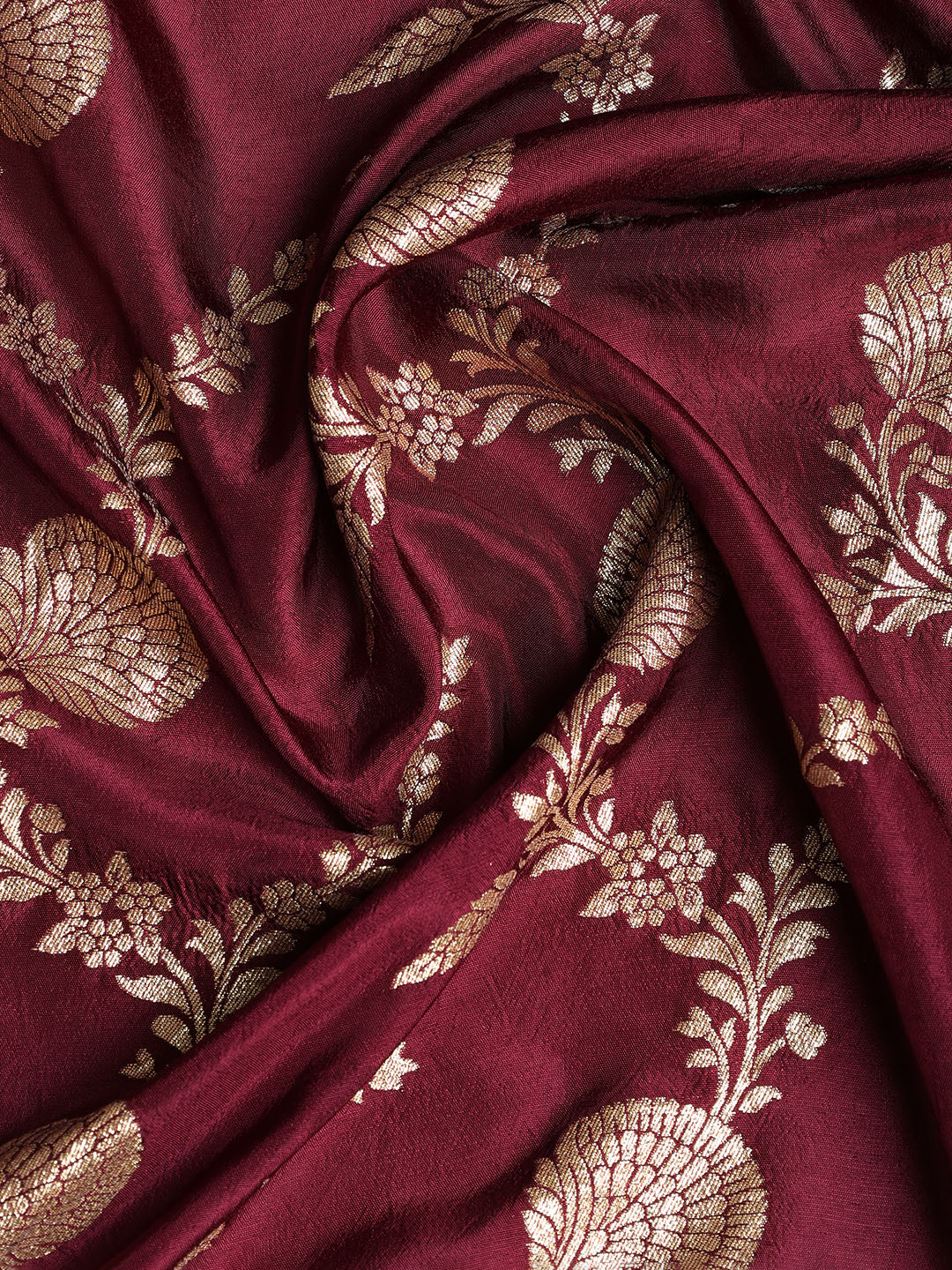 Neck Embroidered Chanderi Unstitched Suit With Dupatta