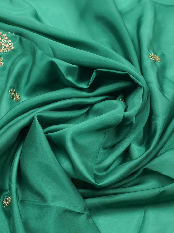 Woven Design Chanderi Unstitched Suit With Pant &amp; Dupatta