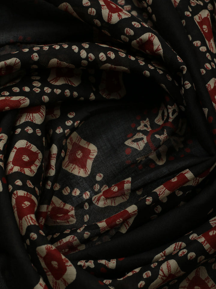 Embroidered Cotton Blend Unstitched Suit With Pant Dupatta