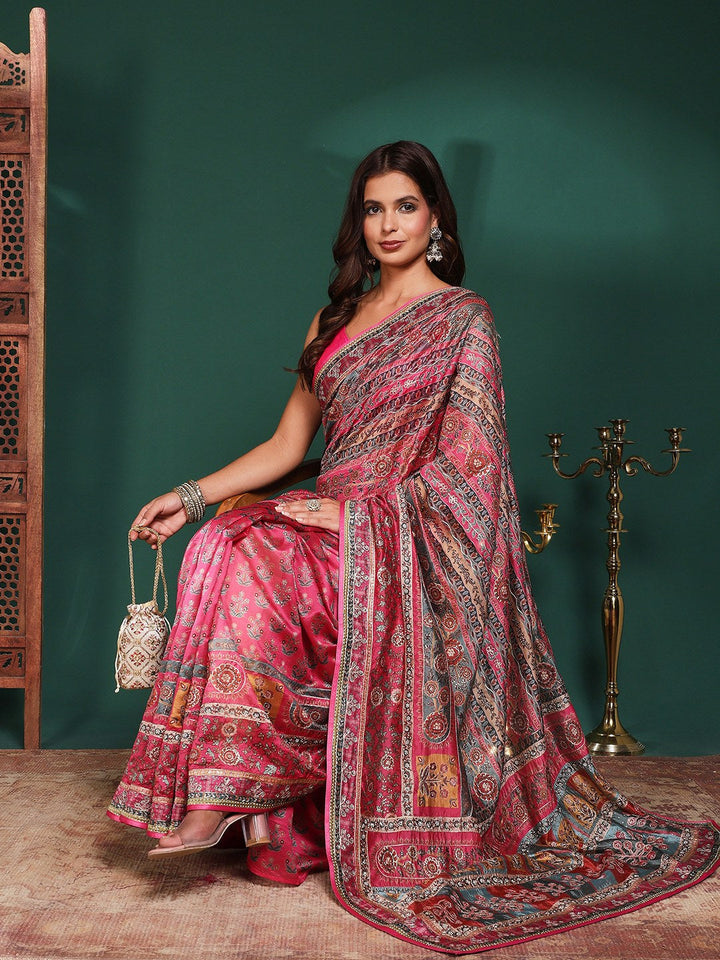 Printed Organza Saree
