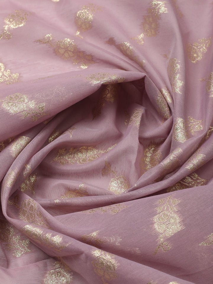 Embroidered Chanderi Unstitched Suit With Dupatta