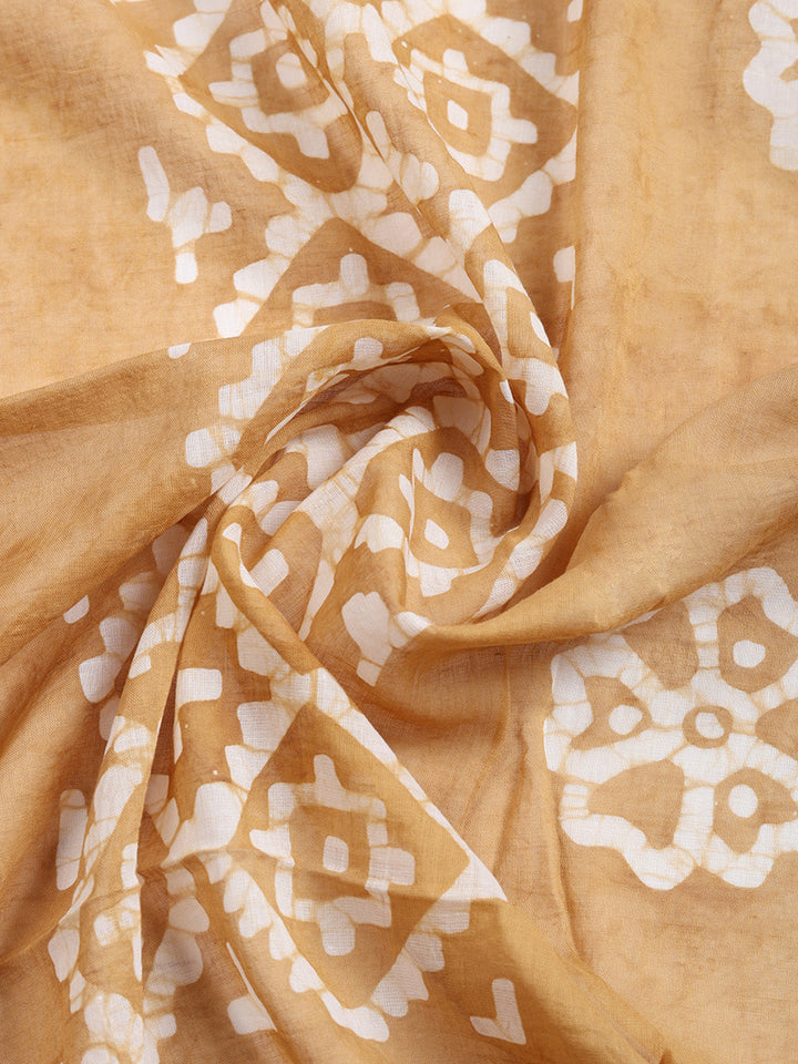 Printed Cotton Blend Unstitched Suit With Pant &amp; Dupatta