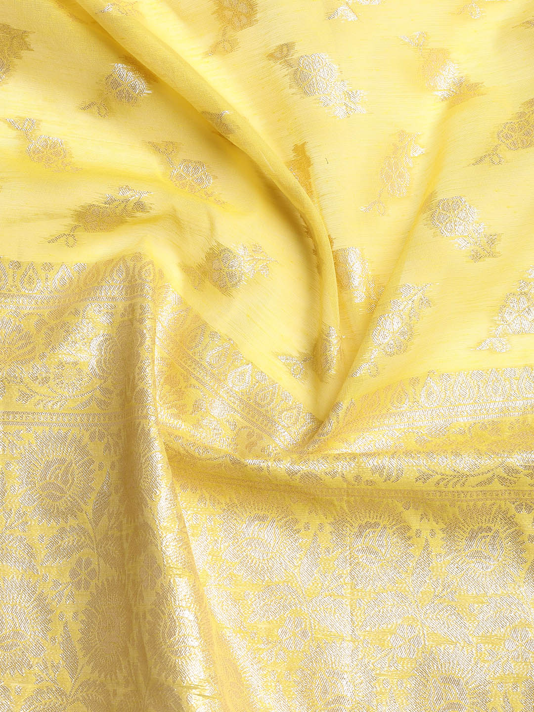 Embroidered Chanderi Unstitched Suit With Dupatta